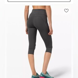 Lululemon Pace Rival Crop Leggings Size 6 Black Athletic Leggings